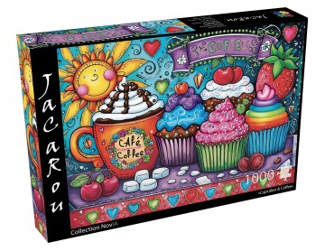 JaCaRou Puzzle - Cupcakes & Coffee - 1000 Stukjes 2