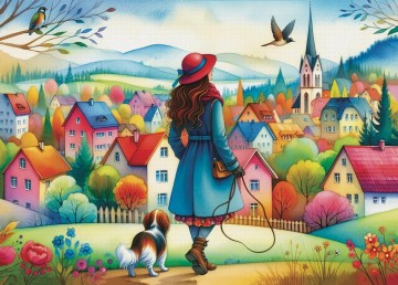 JaCaRou Puzzle - Dog Walking Bliss - 1000 Stukjes