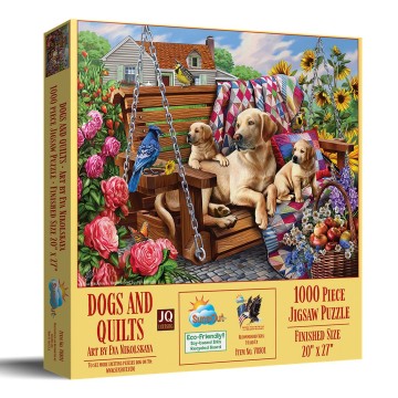 SunsOut - Dogs and Quilts - 1000 Stukjes 2