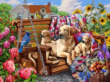 SunsOut - Dogs and Quilts - 1000 Stukjes