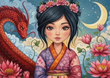 JaCaRou Puzzle - Dragon Moon Beauty - 1000 Stukjes