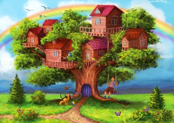 Enjoy Puzzle - Treehouses - 1000 Stukjes