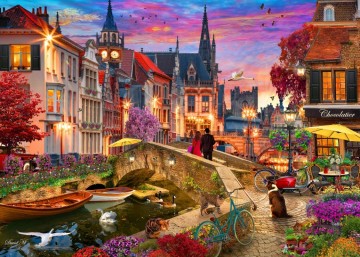 Bluebird Puzzle - Evening on Canal - 1000 Stukjes