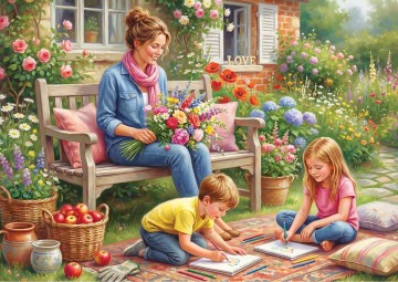 Trefl - Family in the Garden - 1000 Stukjes