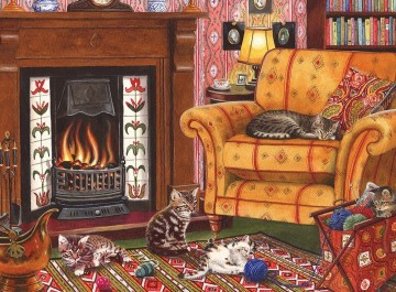 Bits and Pieces - Fireside Kittens - 1000 Stukjes