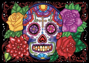 JaCaRou Diamond Painting - Flower Skull