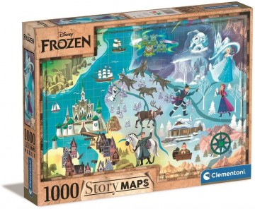 Clementoni - Frozen (Story Maps) - 1000 Stukjes 2