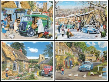 Ravensburger - Happy Days No.9 - Village Life - 4 x 500 Stukjes