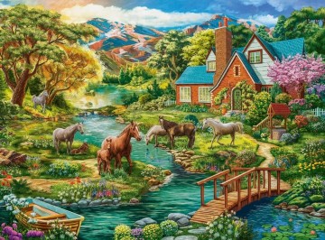 Castorland - Idyllic House With Horses - 2000 Stukjes