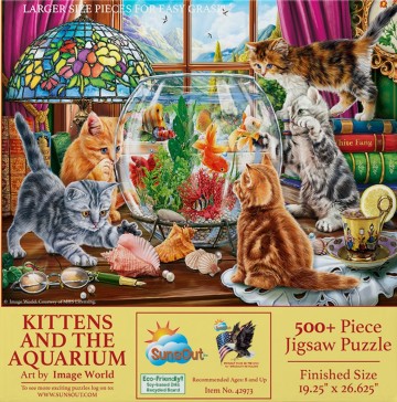 SunsOut - Kittens and the Aquarium - 500 XL Stukjes 3