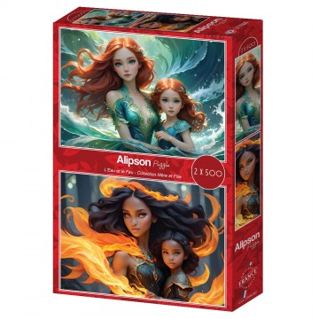 Alipson Puzzle - L'eau et le Feu - 2 x 500 Stukjes 2