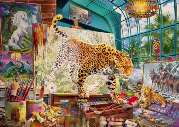 Trefl - Leopards in the Painting Studio - 1000 Stukjes