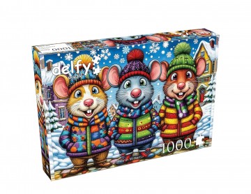 Enjoy Puzzle - Mice in Mittens - 1000 Stukjes 2