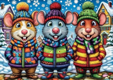 Enjoy Puzzle - Mice in Mittens - 1000 Stukjes