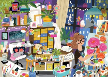 Pieces & Peace - My Happy Place is in the Art Studio - 1000 Stukjes