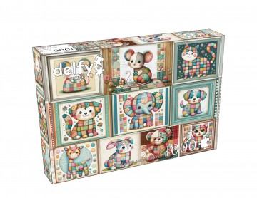 Delfy Puzzle - Patchwork Animal Parade - 1000 Stukjes 2