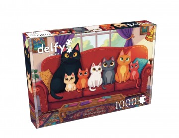 Delfy Puzzle - Purrfect Lineup - 1000 Stukjes 2