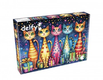 Delfy Puzzle - Purrfectly Wrapped - 1000 Stukjes 2