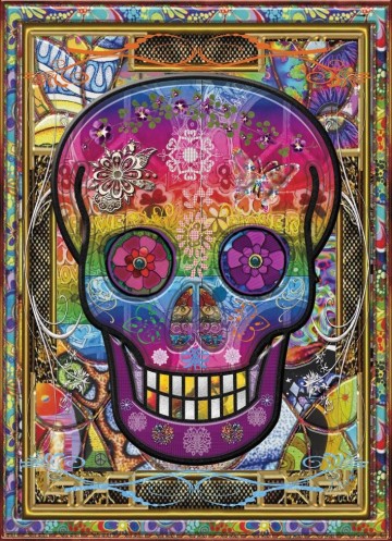 JaCaRou Puzzle - Rainbow Skull - 1000 Stukjes