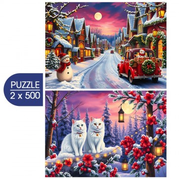 Bluebird Puzzle - Ready for Christmas - 2 x 500 Stukjes
