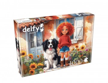 Delfy Puzzle - Red Curls and Paws - 1000 Stukjes 2