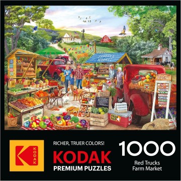 RoseArt - Kodak Premium - Red Trucks Farm Market - 1000 Stukjes 3