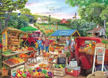 RoseArt - Kodak Premium - Red Trucks Farm Market - 1000 Stukjes