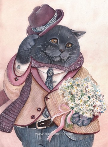 Nova Puzzle - Romantic Cat - 1000 Stukjes