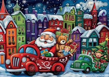 Delfy Puzzle - Santa's Holiday Drive - 1000 Stukjes