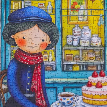 Delfy Puzzle - Small Paris Café - 1000 Stukjes 3