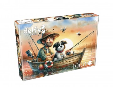 Delfy Puzzle - Sunset Fishing Friends - 1000 Stukjes 2