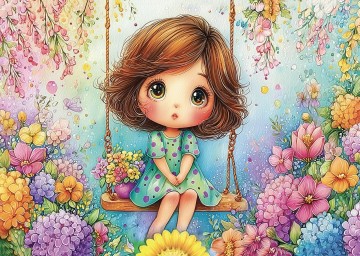 Delfy Puzzle - Swing Among Blossoms - 1000 Stukjes