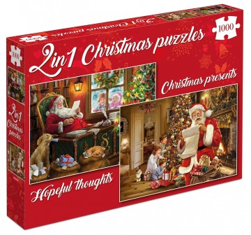 Tucker's Fun Factory - 2 in 1 Christmas Puzzles - 2 x 1000 Stukjes 2