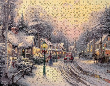Ceaco - Thomas Kinkade Christmas Multipack - Village Christmas