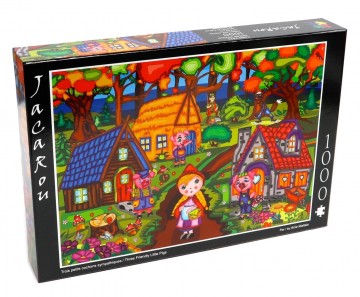 JaCaRou Puzzles - Three Friendly Little Pigs - 1000 Stukjes 2