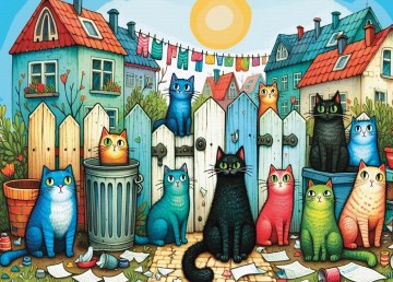 Delfy Puzzle - Whiskers in the Street - 1000 Stukjes