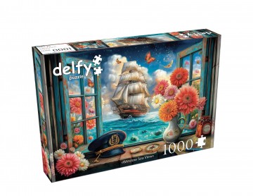 Delfy Puzzle - Window Sea View - 1000 Stukjes 2