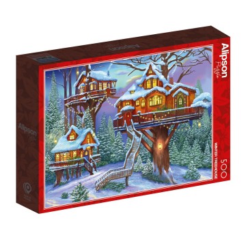 Alipson Puzzle - Winter Treehouse - 500 Stukjes 2