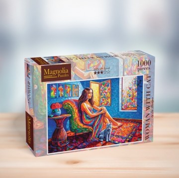 Magnolia - Woman With Cat - 1000 Stukjes 2